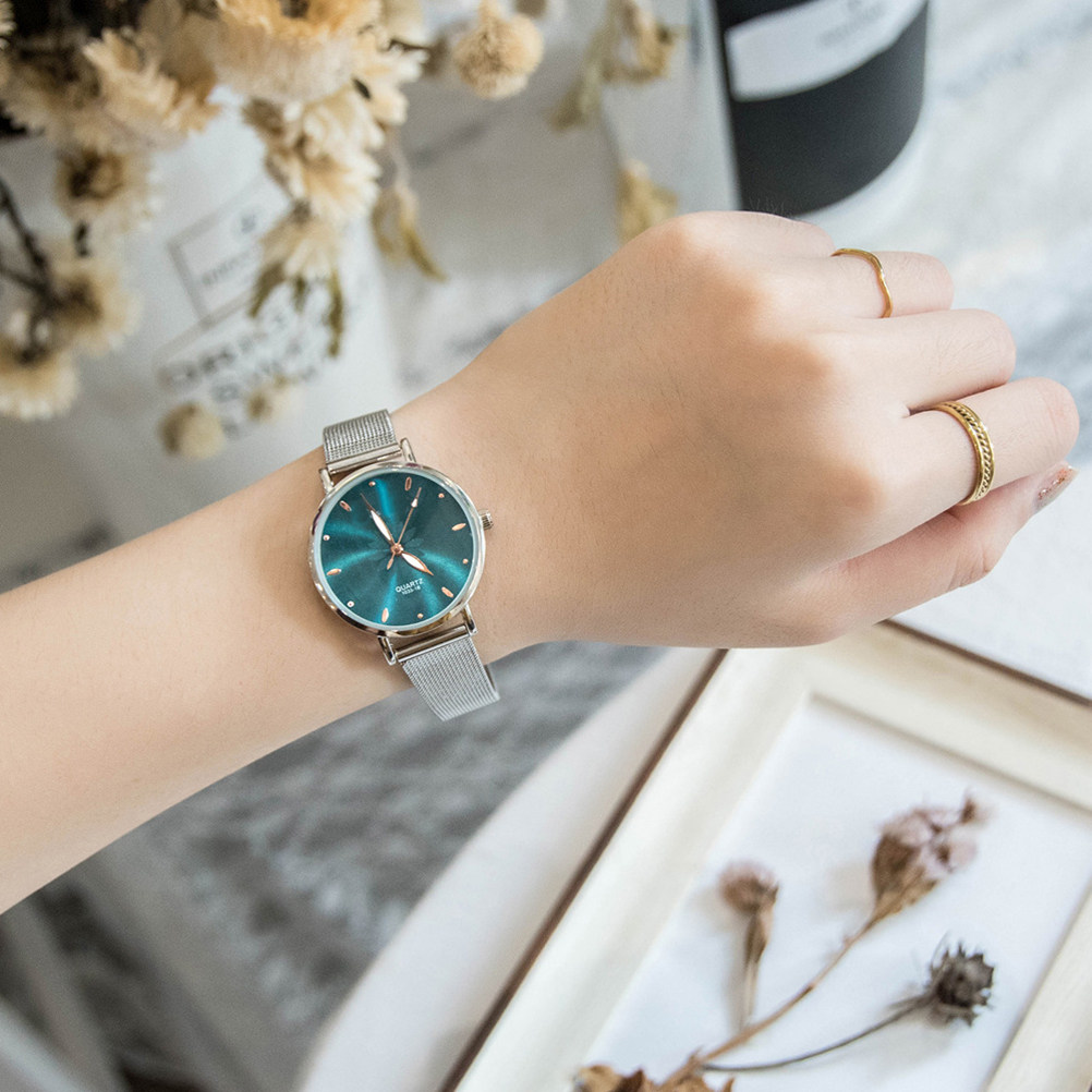 Luxury Watch Gift For Her - 세련된 여성용 쿼츠 시계, 메쉬 소재의
