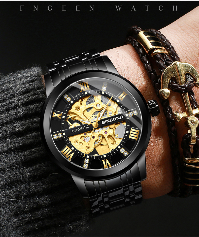 Bindond Mens 자동 기계식 시계 톱 브랜드 럭 - Luxury Watch Magazine 리뷰 및 가격