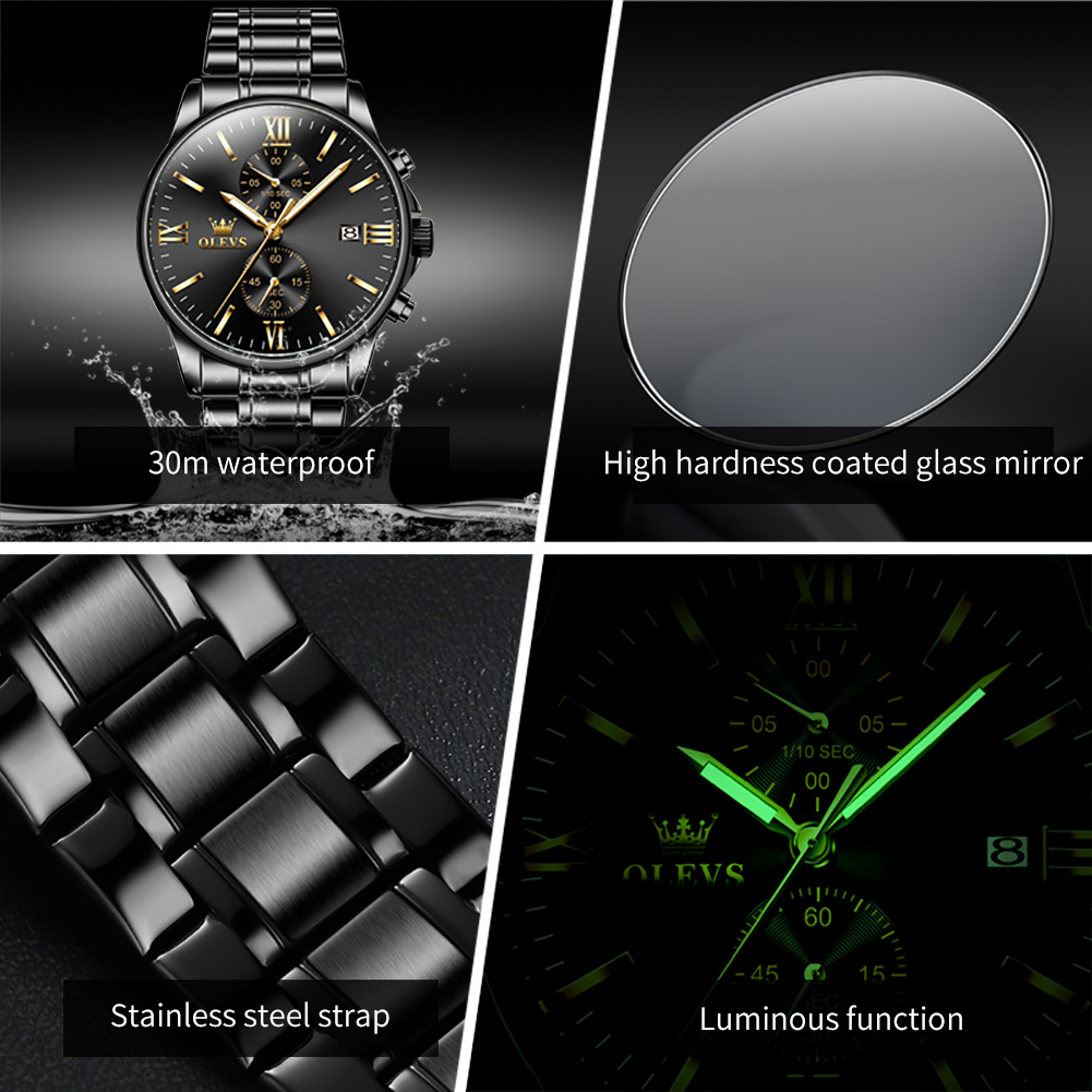 OLEVS 2886 남성용 클래식 블랙 쿼츠 시계 우아 - Luxury Watch Magazine 리뷰 및 가격