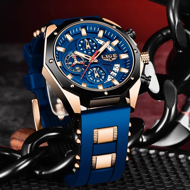LIGE 패션 남성 시계, 탑 브랜드 럭셔리 실리콘 스 - Luxury Watch Magazine 리뷰 및 가격