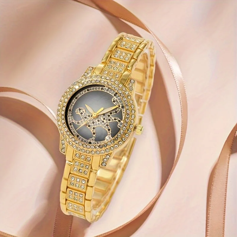 5개/세트 여성용 시계 치타 레오파드 쿼츠 시계 럭셔리 - Luxury Watch Gift For Her 리뷰 및 가격
