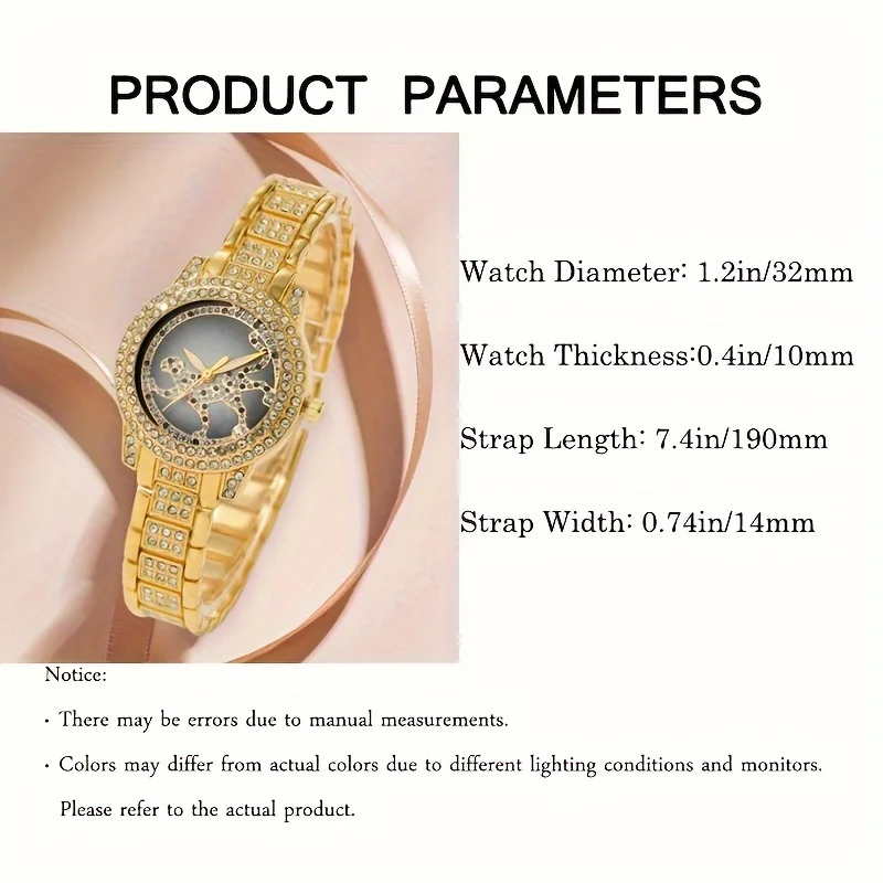 5개/세트 여성용 시계 치타 레오파드 쿼츠 시계 럭셔리 - Luxury Watch Gift For Her 리뷰 및 가격