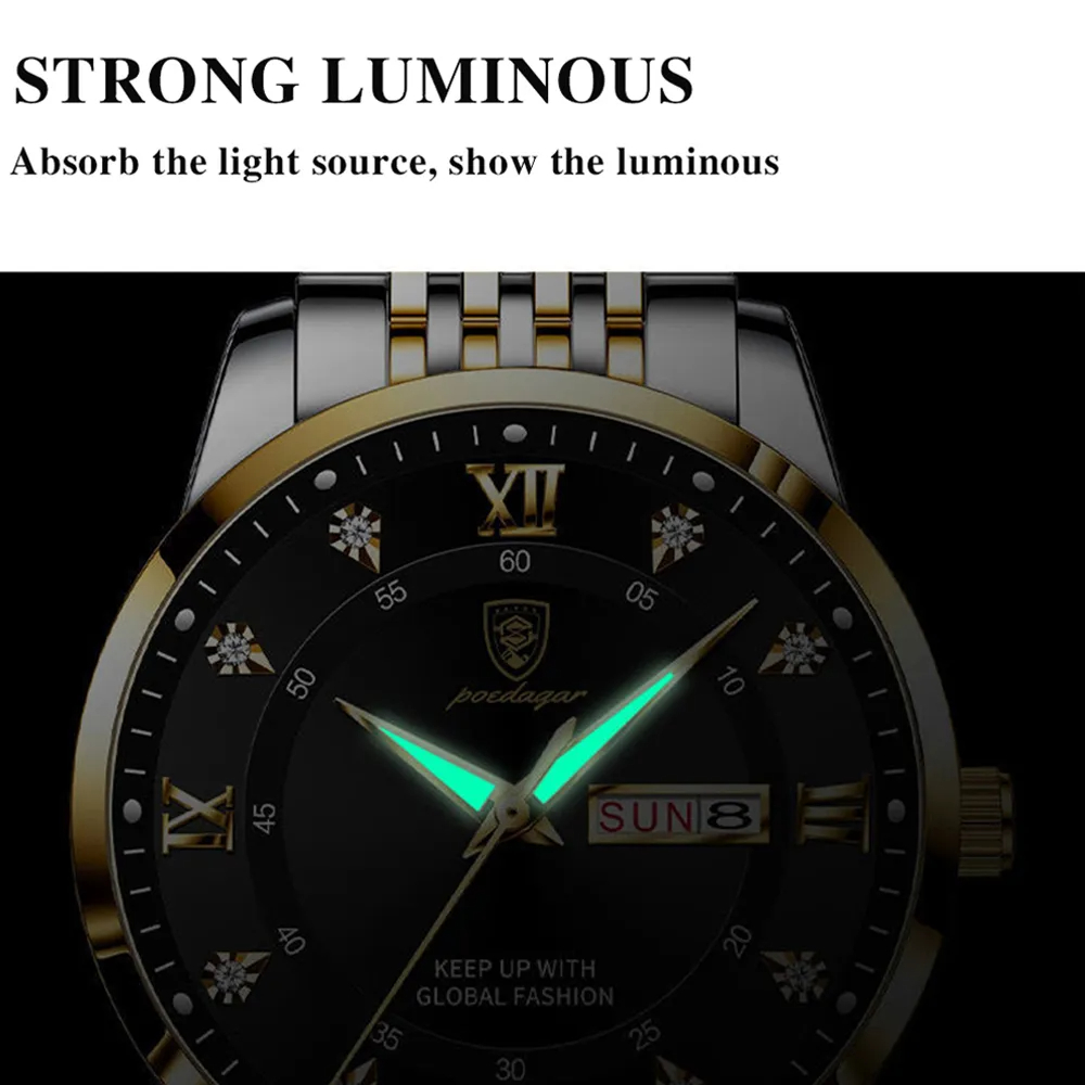 POEDAGAR 최고 브랜드 남자 시계 스테인레스 스틸 - Luxury Watch Top 10 리뷰 및 가격