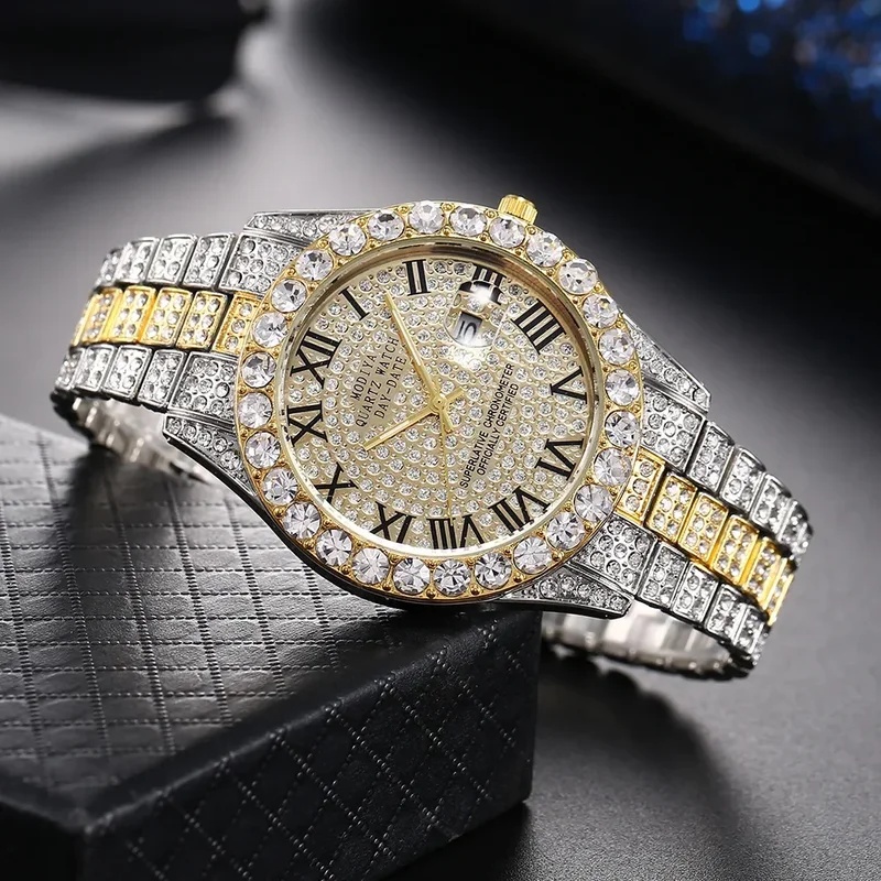 인기 급상승 중인 골드 럭셔리 아이스드 아웃 쿼츠 시계 - Luxury Watch Iceberg 리뷰 및 가격