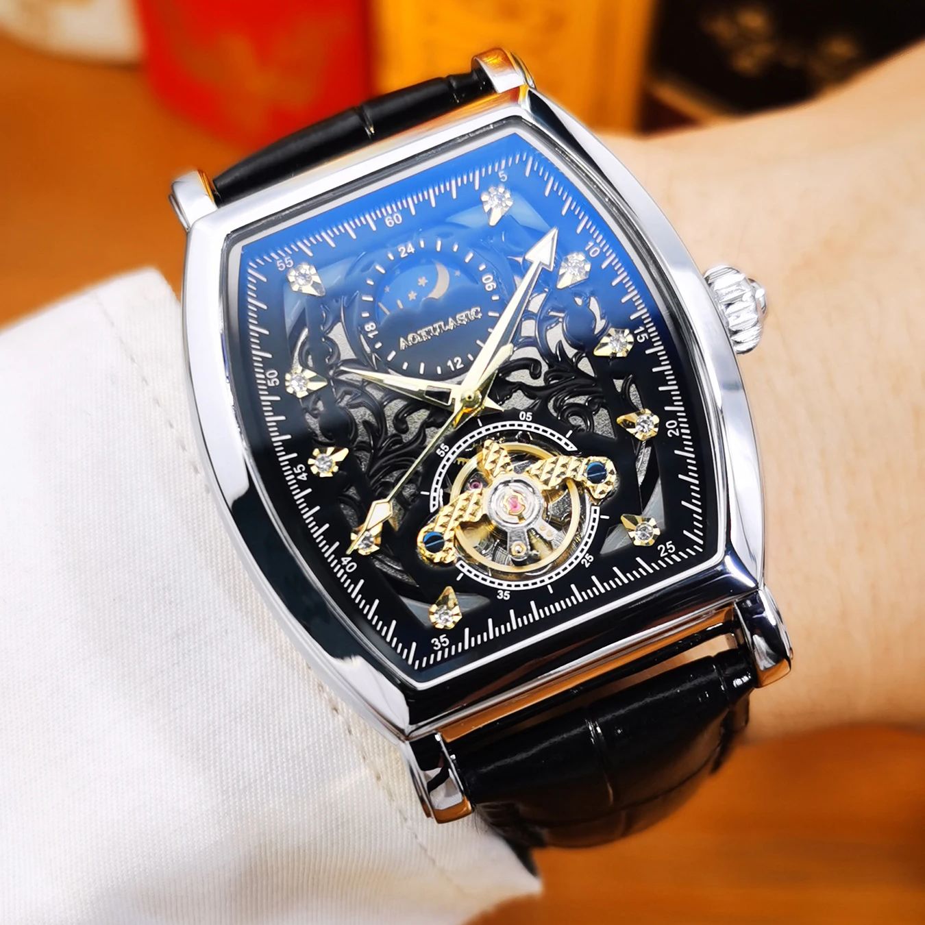 AOKULASIC 투르비옹 아이스드 아웃 스켈레톤 자동 - Luxury Watch Iceberg 리뷰 및 가격