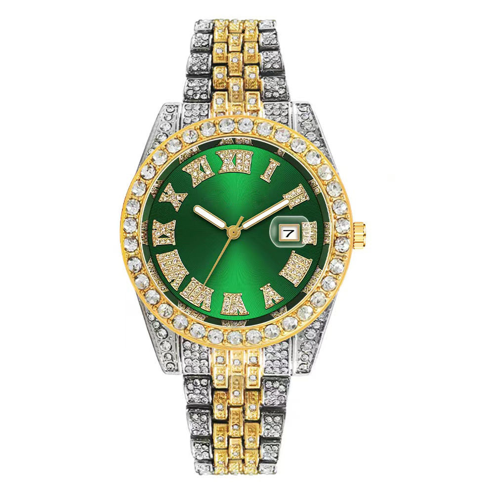 럭셔리 힙합 스테인리스 스틸 골드 컬러 캘린더 시계 남 - Luxury Watch Iceberg 리뷰 및 가격