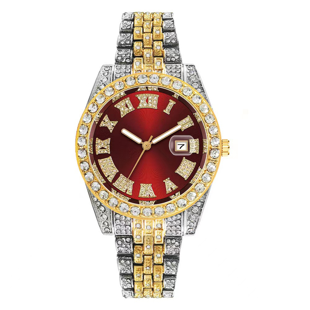 럭셔리 힙합 스테인리스 스틸 골드 컬러 캘린더 시계 남 - Luxury Watch Iceberg 리뷰 및 가격