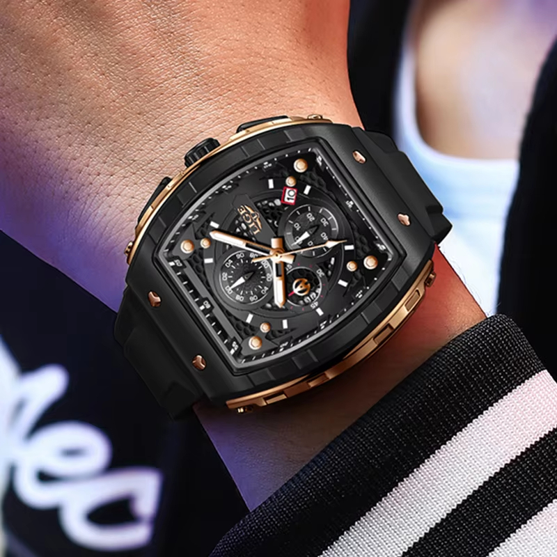 LIGE 최고급 브랜드 남성용 시계 사각 쿼츠 손목시계 - Luxury Watch Magazine 리뷰 및 가격