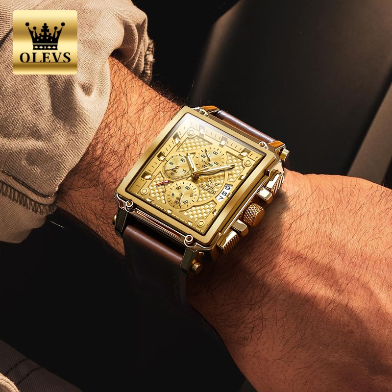 OLEVS 브랜드 남성용 시계 방수 가죽 스트랩 크로노 - Luxury Watch Magazine 리뷰 및 가격