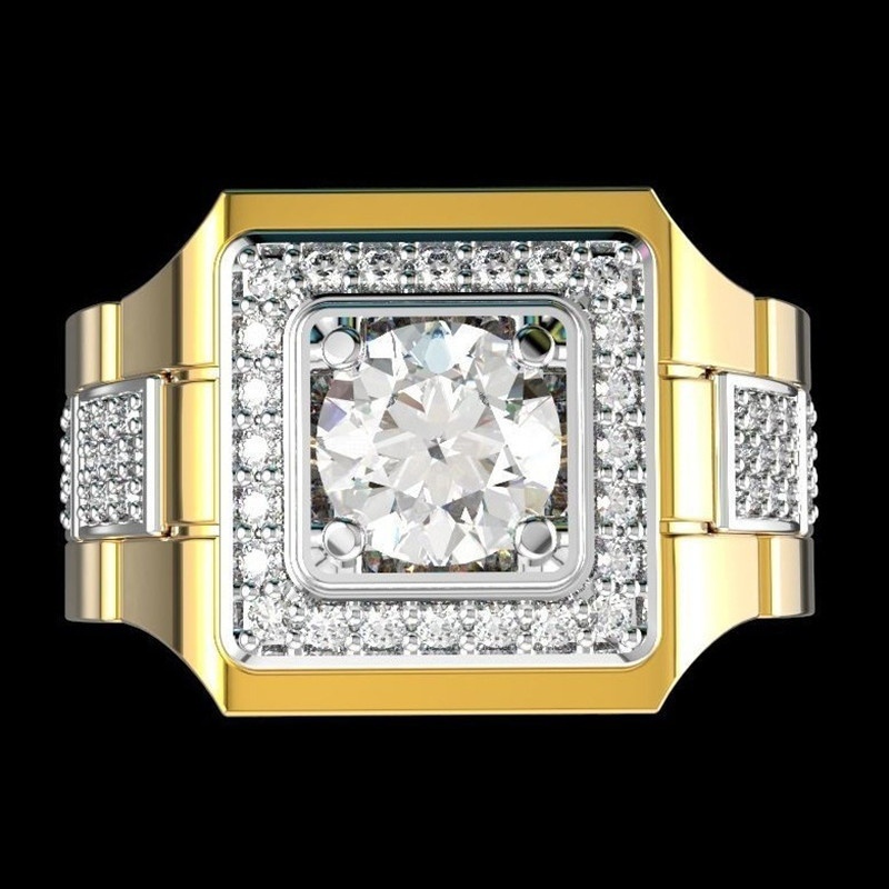 고급스러운 남자의 전체 흰색 탄생석 크리스탈 반지 크리 - Luxury Watch Iceberg 리뷰 및 가격
