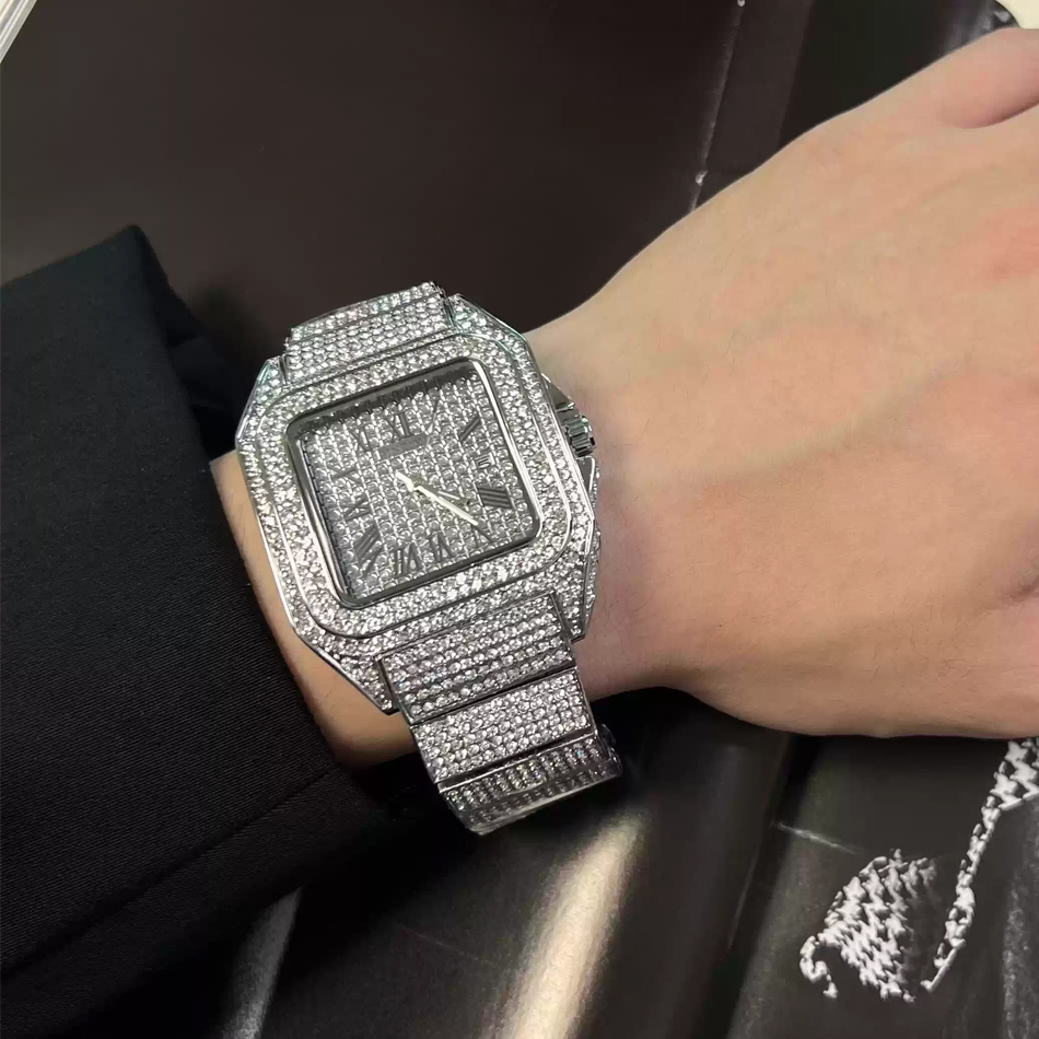 골드 또는 블랙 아이스 아웃 스퀘어 손목시계 남성용 탑 - Luxury Watch Iceberg 리뷰 및 가격