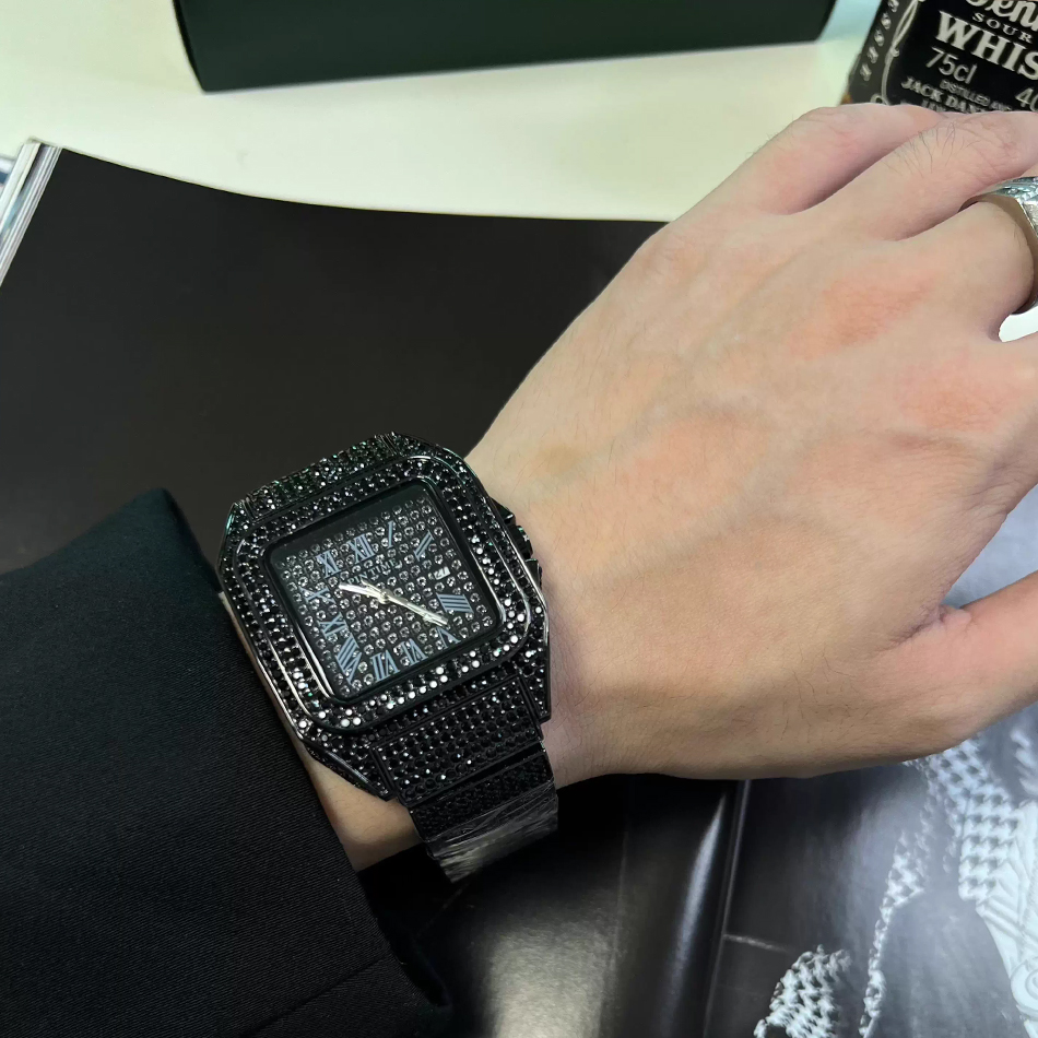 골드 또는 블랙 아이스 아웃 스퀘어 손목시계 남성용 탑 - Luxury Watch Iceberg 리뷰 및 가격