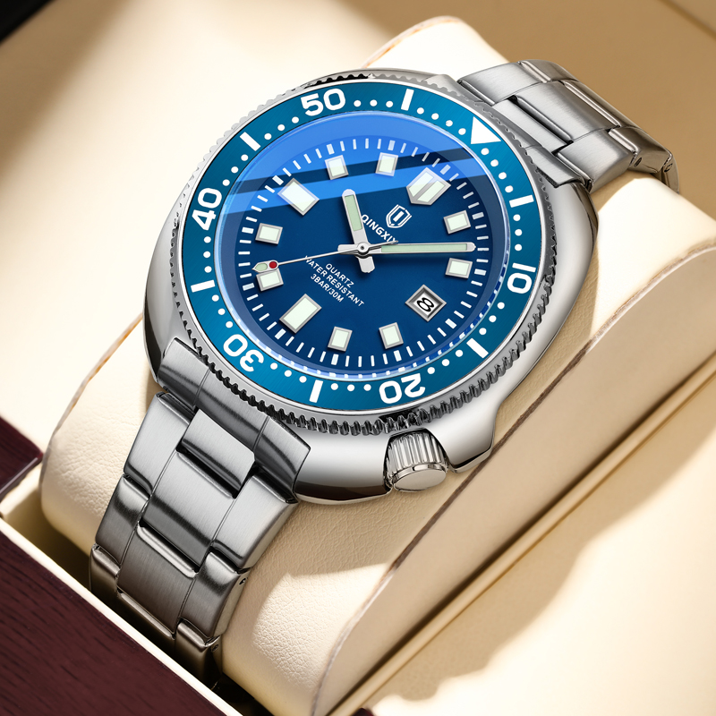 QINGXIYA 브랜드 패션 클래식 블루 쿼츠 시계 남 - Luxury Watch Magazine 리뷰 및 가격