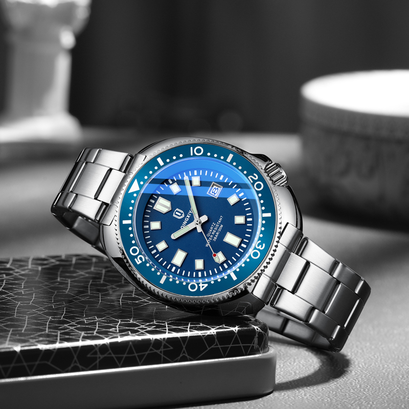 QINGXIYA 브랜드 패션 클래식 블루 쿼츠 시계 남 - Luxury Watch Magazine 리뷰 및 가격